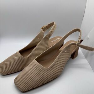 Vivaia Women's Beige Slingback Heels